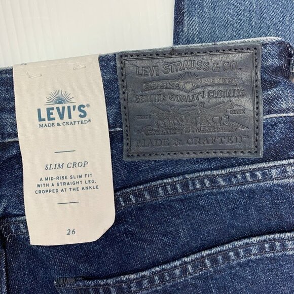 Levis Made & Crafted Jeans Size 26 Two Tone Color Blocked Mid Rise Crop NWT - Picture 8 of 12